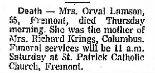 Marguerite Mayfield obituary - 16 Apr 1971 - Page 5 - The Columbus Telegram, Columbus NE